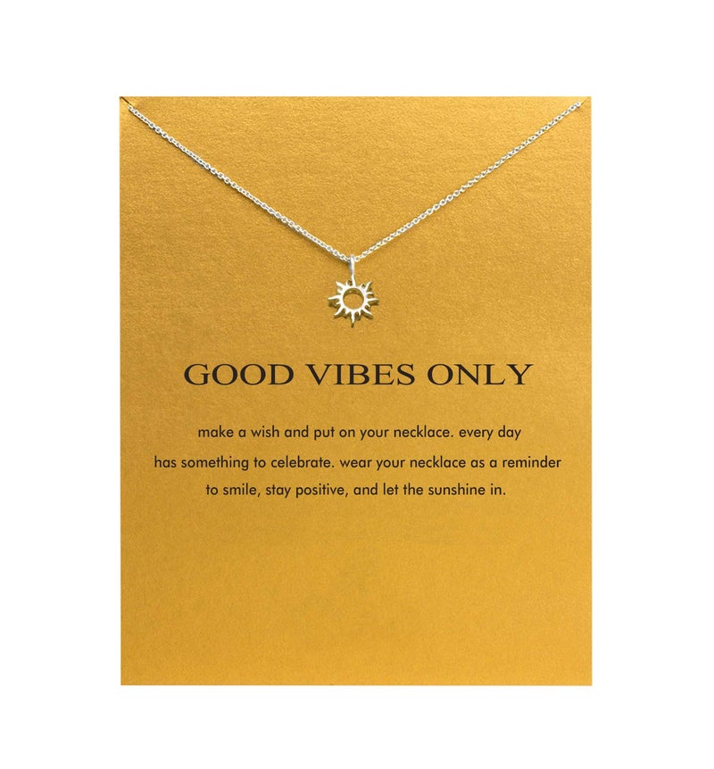 Baydurcan Hundred River Sun Necklace Pendant Chain Necklace with Message Card Gift Card (Sun Hollow s) - Image 1